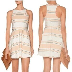 Elizabeth and James Magdalena Striped Cady Dress Multicolor Dress peach white 00